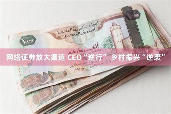 网络证劵放大渠道 CEO“逆行” 乡村振兴“逆袭”